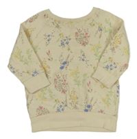 Béžová květovaná mikina Next