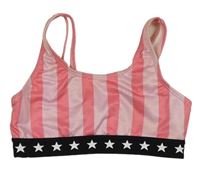 Růžová pruhovaná plavková lambáda s hvězdami Primark