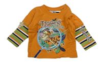 Oranžovo-pruhované triko s Tygrem Cool Club