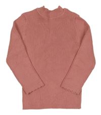 Starorůžový žebrovaný svetr Nutmeg