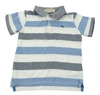 Bílo-modré pruhované polo tričko H&M