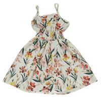 Smetanové květované šaty Shein