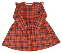 Červeno-černo-bílé kostkované šaty s volánky