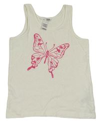 Smetanový top s motýlem H&M