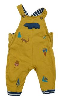 Okrové laclové tepláky s výšivkami Mothercare