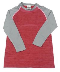 Červeno-šedé funkční spodní triko Pocopiano