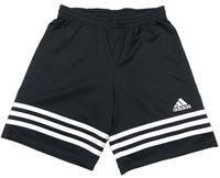 Černé sportovní kraťasy s pruhy a logem Adidas