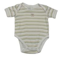 Bílo-khaki pruhované body 