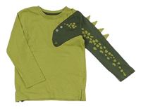 Teleno-tmavozelené triko s dinem a ostny Mothercare