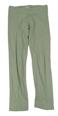 Světlezelené žebrované legíny H&M