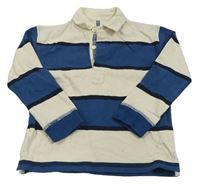 Modro-smetanové pruhované polo triko John Lewis