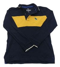 Tmavomodro-okrové polo triko M&S
