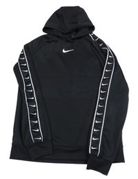 Černá sportovní mikina s logem a kapucí zn. Nike