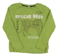 Zelené triko s tygrem zn. C&A