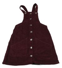 Vínové propínací laclové manšestrové šaty E-Vie