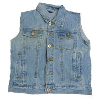 Světlemodrá riflová vesta s kapsami Alive