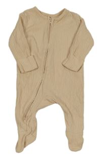 Světlebéžový žebrovaný overal George