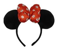 Černá čelenka s ušima a mašlí - Minnie 