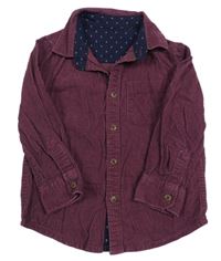 Vínová manšestrová košile Matalan