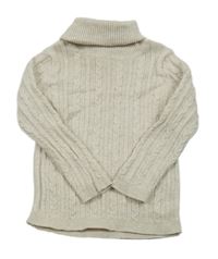 Světlebéžový copánkový pletený rolák Next