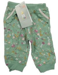 Nové - zelené květované tepláky Ergee