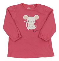 Růžové triko s myškou Topomini