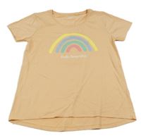 Meruňkové tričko s duhou Yigga