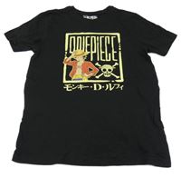 Černé tričko s nápisem a lebkou 