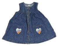 Modré propínací riflové šaty s kapsami se srdíčky Next