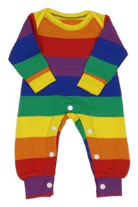 Barevný pruhovaný overal 