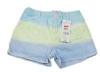 Nové - modro-zeleno-lila riflové kraťasy F&F