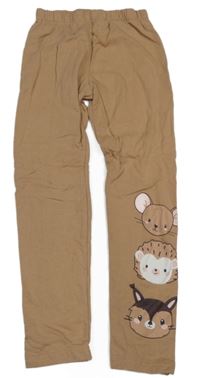 Hnědé thermo tepláky se zvířátky Pep&Co