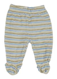 Bílo-modro-béžové pruhované sametové polodupky Ergee