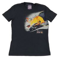 Tmavošedé tričko s potiskem - Red Bull