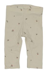 Smetanové legíny s kvítky H&M