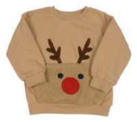 Hnědá mikina se sobem Primark