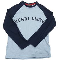Světlemodro-tmavomodré triko s nápisem Henri Lloyd