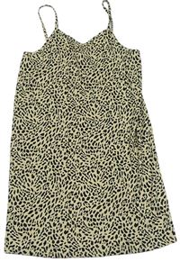 Krémovo-černé šaty s leopardím vzorem Primark