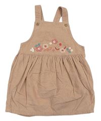 Starorůžové manšestrové laclové šaty s květy M&S