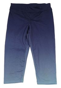 Tmavomodré ombré sportovní crop legíny Active touch