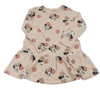 Růžové puntíkaté šaty s Minnie H&M