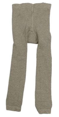 Béžové žebrované punčocháčové legíny H&M