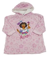 Růžová vzorovaná plyšová oversize mikina s Mirabel a kapucí Disney