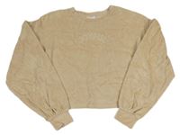 Béžová sametová crop mikina s nápisem zn. George