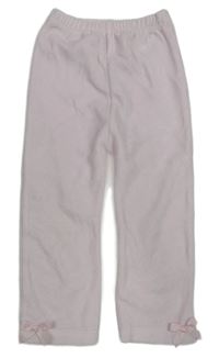 Světlerůžové sametové tepláky s mašlemi 