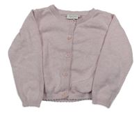 Světlerůžový propínací svetr Next