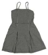 Černo-bílé kostkované úpletové šaty C&A