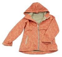 Oranžovo-červená vzorovaná softshellová bunda s kapucí Crivit