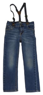 Modré teplákové skinny rifle s kšandami OshKosh