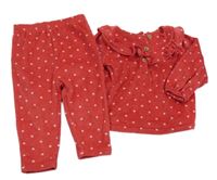 Jahodové puntíkaté plyšové pyžamo Next